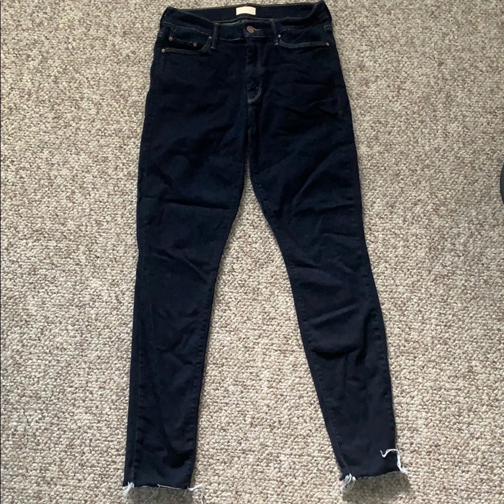 Mother Dark Wash Skinny Jeans